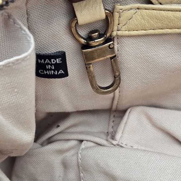 Cole Haan Leather Satchel Handbag Cream Neutral Top Handle Bag Women - Picture 12 of 14